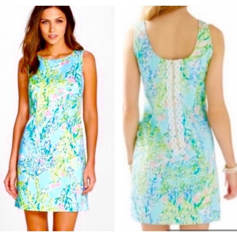 Lilly Pulitzer Cathy Shift Dress Sky Blue Heaven Size 0 Coastal Resort Wear